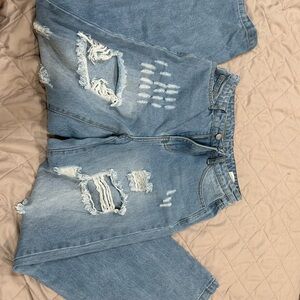 Distressed Light Blue Jeans